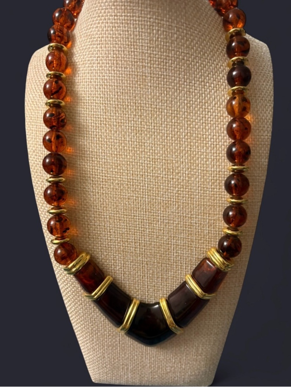 Vintage Napier Necklace featuring their iconic root beer beads